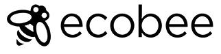 Ecobee logo with bee illustration.